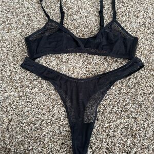 SKIMS Mesh Bra and thong